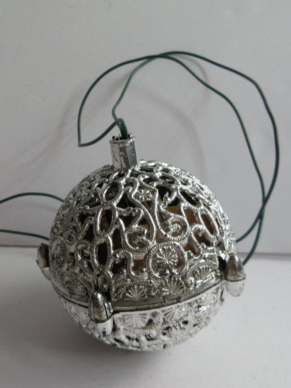 LIBERTY BELL Electrified Bird CHIRPING BALLOrnament Silver Vintage No Box WORKS!
